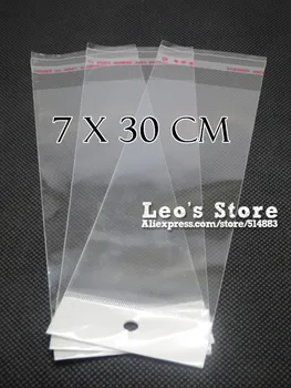 

7x30cm Self Adhesive OPP Bag With Hanging Hole, Clear Header Plastic Bag,Supermarket Bag,wholesale free shipping
