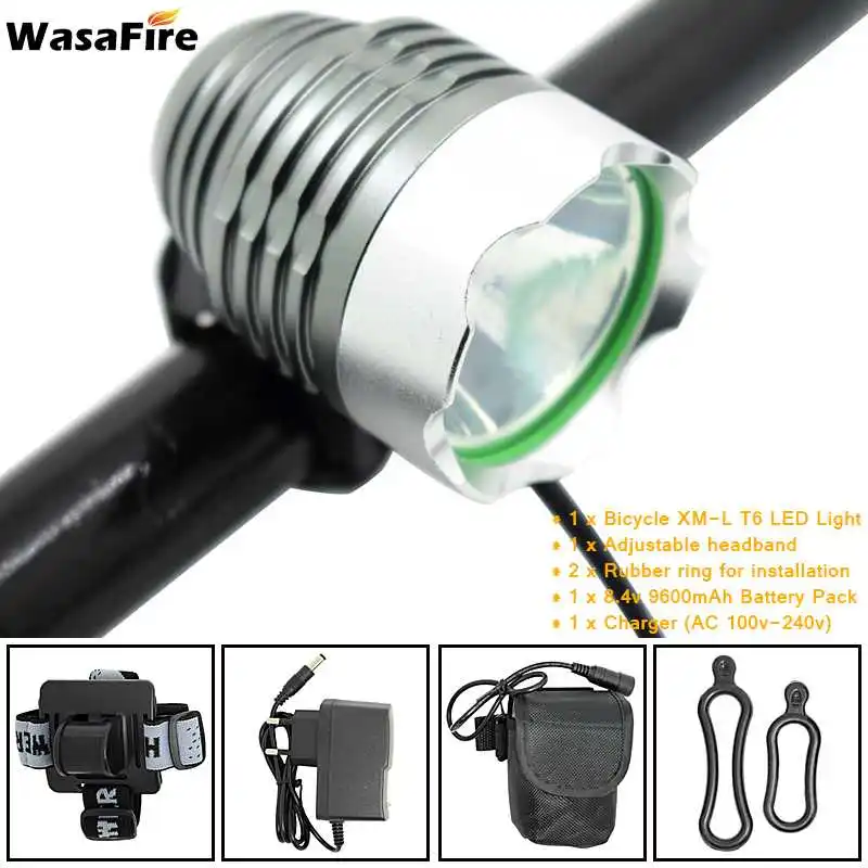 Flash Deal 1800lm XM-L T6 LED Bicycle Front Light Headlight Waterproof Cycling Bike Lights Lamps + 18650 Battery Pack + Charger + Headband 0