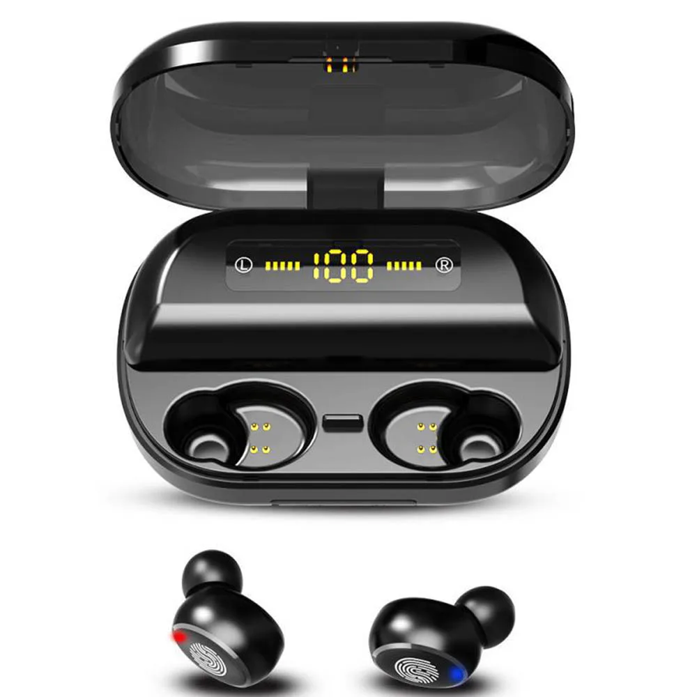 V11 TWS Bluetooth 5 0 Headphones Wireless Earphone 9D Stereo IPX7 Waterproof Earbuds With 4000mAh Charing Case LED Display Elair