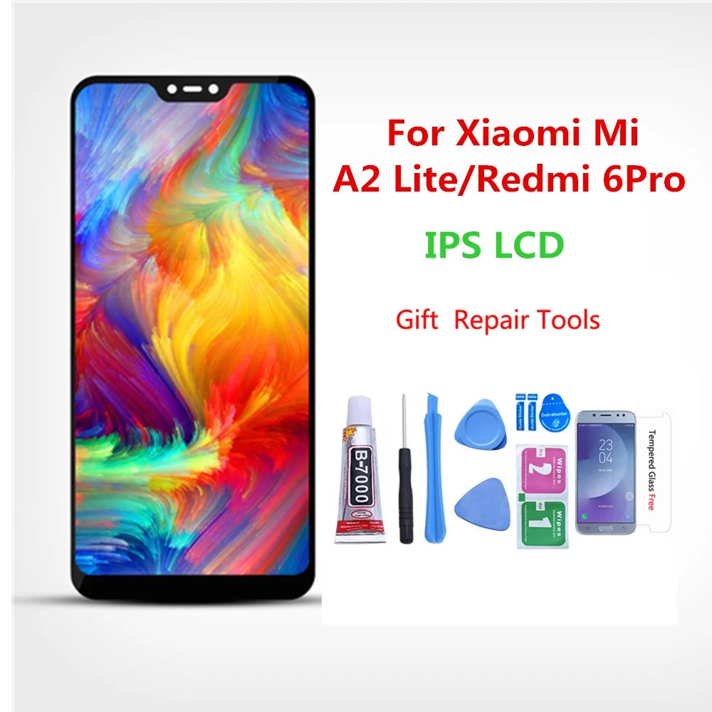 Рамка для Xiaomi Mi A2 Lite с ЖК-дисплеем 5 84 дюйма качество AAA Замена ЖК-экрана Redmi 6 Pro