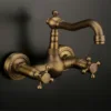 Brass Tudor Wall-Mount Bathroom Faucet 2