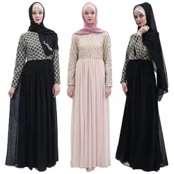 Арабский абайя Дубай исламский, мусульманский платье кафтан женщин Рамадан одеяние мусульмане платья одежда