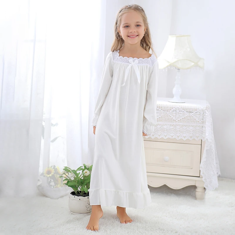 Nightgowns 2-10Y Princess Pajamas Tracksuit Princess Dress New Summer Fashion Dress Soft Wear Daily Long Drsses Toddler