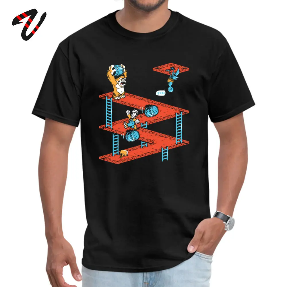 

Donkey Kong Arcade Game Escher Kong Funny Tshirts Videogame Funny Print New Tee Shirts Console Game Pure Cotton Fashion Clothes