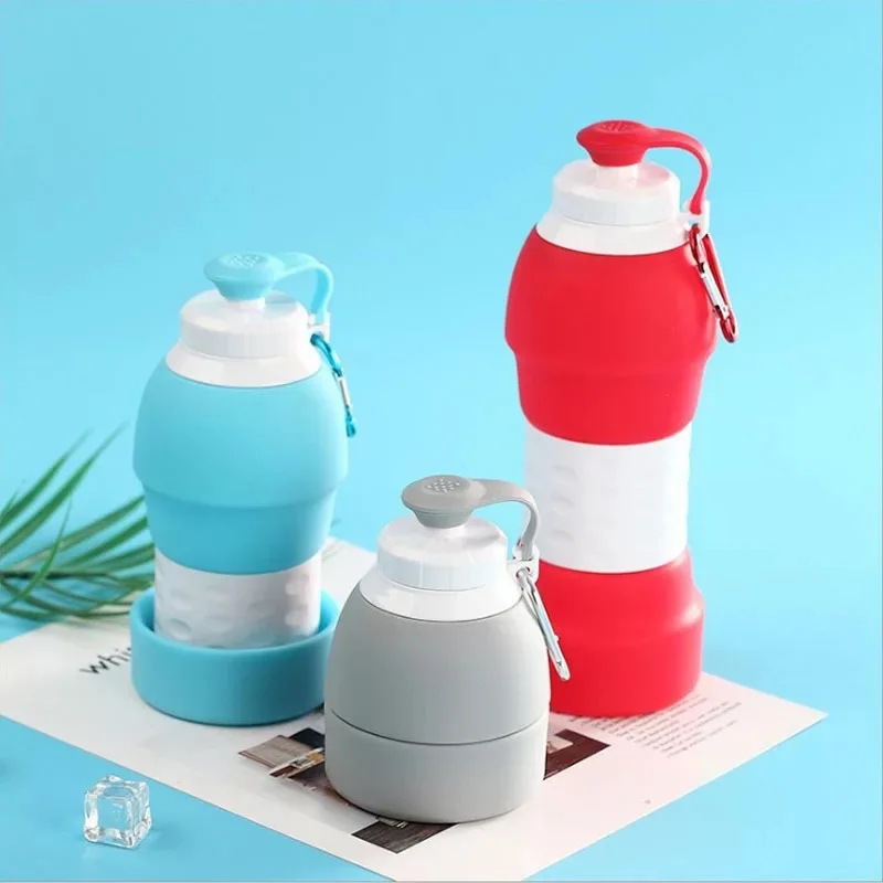 

Creative Silicone Folding Water Bottle Portable Telescopic Running Water Cup Retractable Outdoor Sports Travel Drinking Kettle