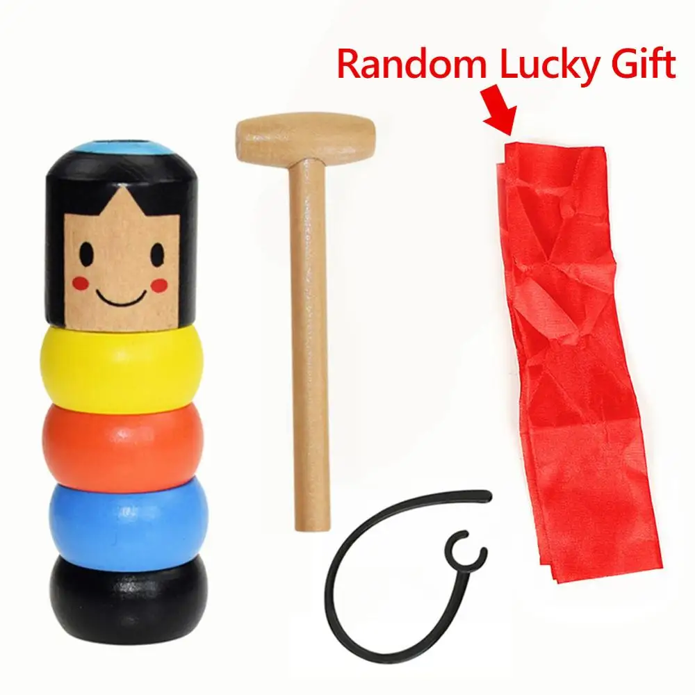 

1set Immortal Daruma Unbreakable Wooden Man Magic Toy Magic Tricks Close Up Stage Magic Props Comedy Mentalism Fun Toy Accessory