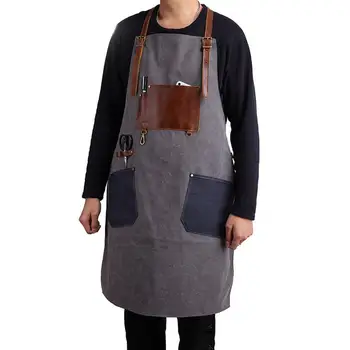 

Hot Multifunction Canvas Apron with Pockets Worker Painter Gardener Supply