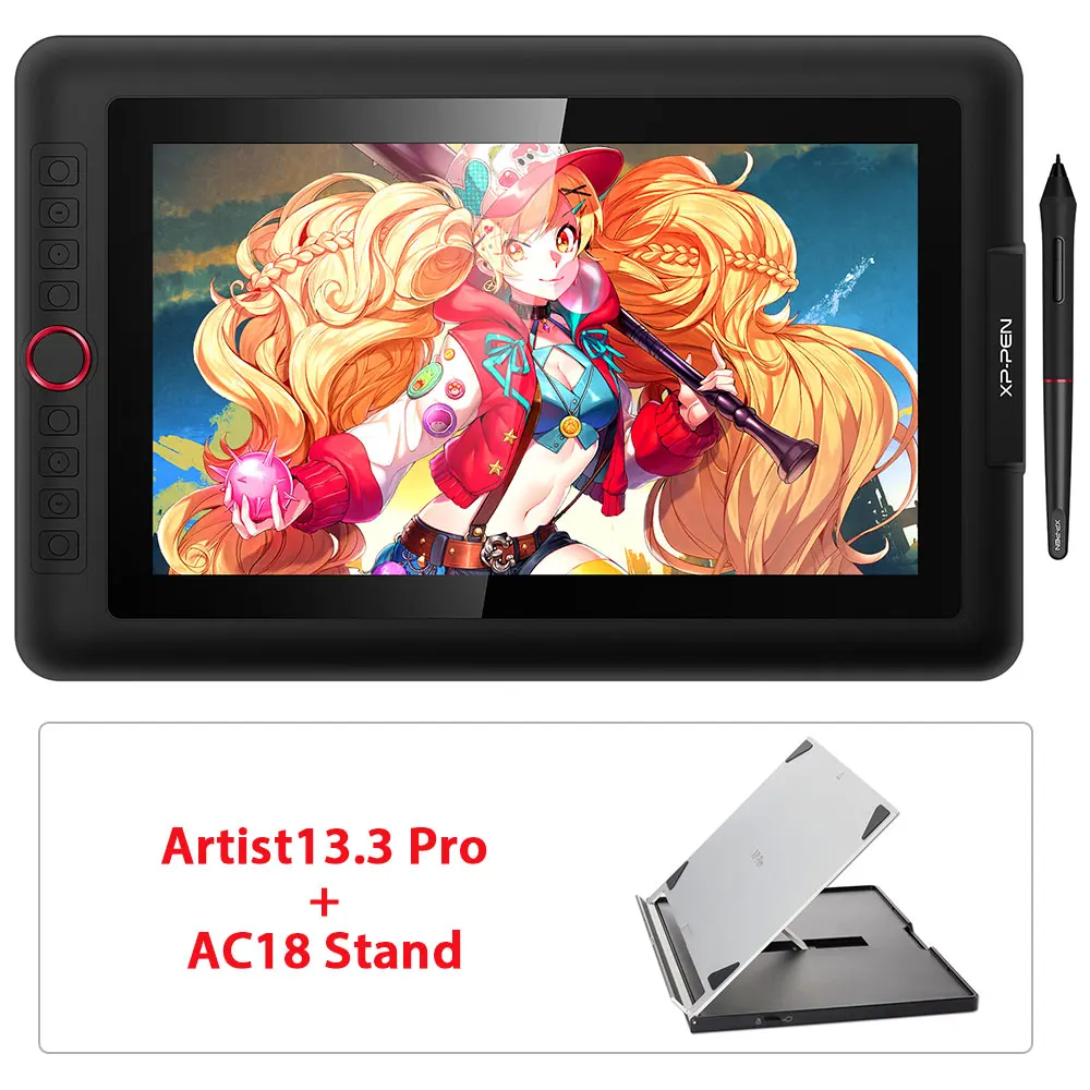 XP-Pen Artist13.3Pro Графический планшет для рисования графический монитор 13," ручка дисплей анимация искусство с наклонным без батареи Стилус(8192 уровень - Цвет: Tablet and AC18Stand