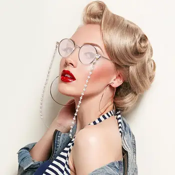 

Fashion Reading Glasses Chain For Women Metal Sunglasses Beaded Pearl Casual Chain Cords Women Eyeglass For Glasses V4H4