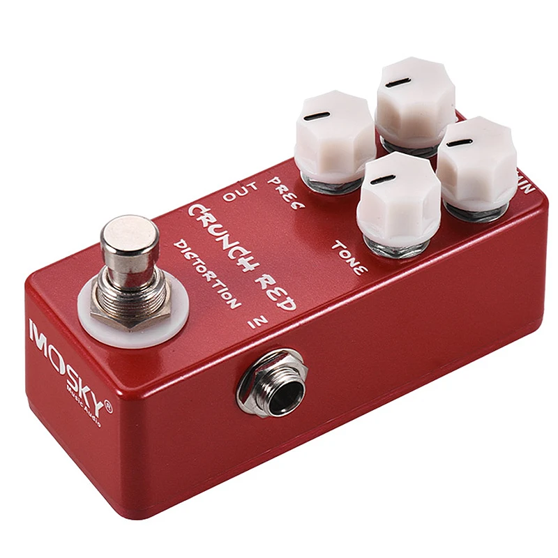 Mosky Mini Guitar Effect Pedal Mini Crunch Red Distortion Guitar Pedal True Bypass Full Metal Shell