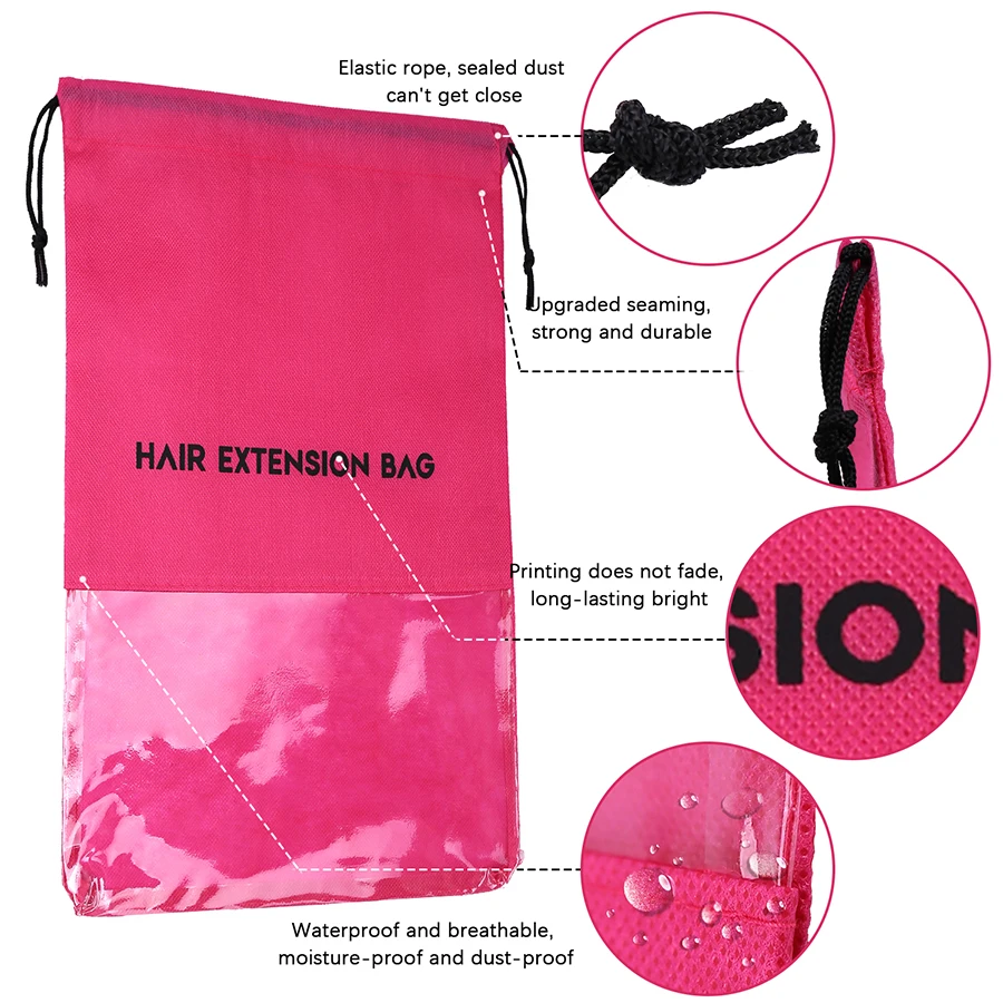 Alileader Non-Woven Bag 1Pcs for Hair Extensions Waterproof Storage Organize Shoe/Clothes Storage Bags hair extensions storage bag