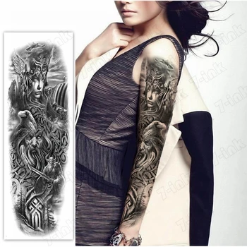 

Waterproof Temporary Tattoo Sticker Ancient rome warrior queen eagle full arm fake tatto flash tatoo sleeve tato for men women