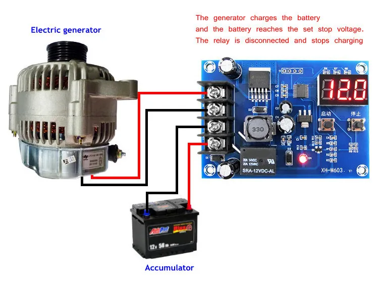 XH-M603 Charging Control Module 12-24V Storage Lithium Battery Charger Control Switch Protection Board With LED Display NEW