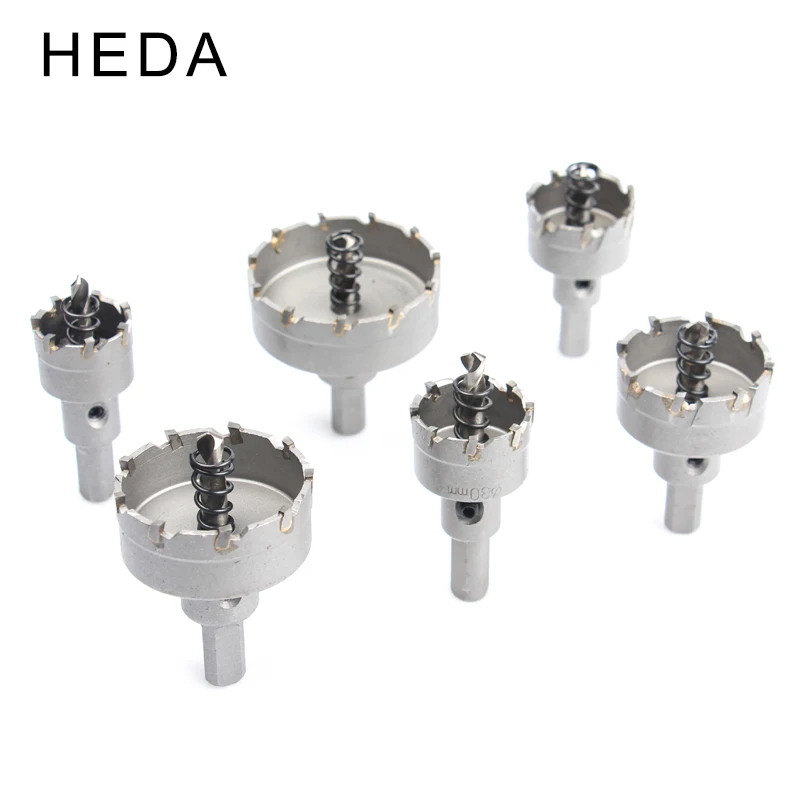 탄소강 스테인레스 스틸 알루미늄 플레이트 금속 14-100mm 카바이드 팁 드릴 비트 용 TCT 소형 합금 구멍 톱 비트