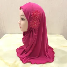 Роскошный мусульманский детский хиджаб с двумя цветами, повязка на голову для детей, ледяной Шелковый головной платок, унисекс, young Amira