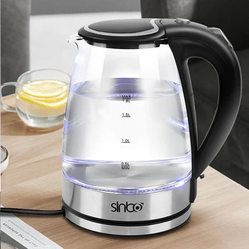 

Yonntech 1.8L Electric Water Kettles LED Lighting Boil Tea Coffee Pot with Auto Shut-Off Boil-Dry Protection 1500W Bottle