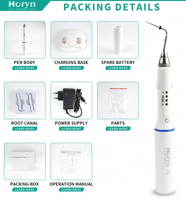 Dental Gutta Percha Endodontic Obturation Systems Endo Heated Pen Cordless Wireless with 4 Tips And 2 Batteries 110V/220V