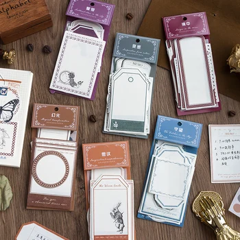 

40Pcs\DIY creative cute retro personality fun can tear Post-it notes message student stationery office supplies notebook
