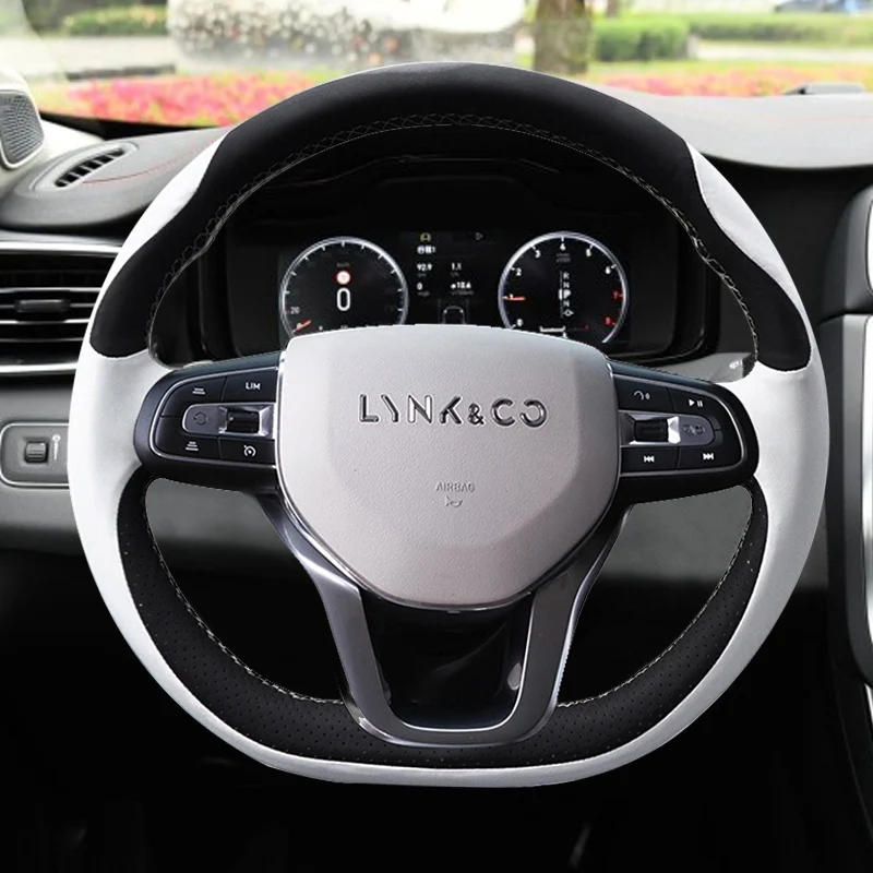 

For Lynk & Co 01 02/03/05 New Energy Vehicle Steering Wheel Cover DIY Custom Leather Interior Modification Grip Cover