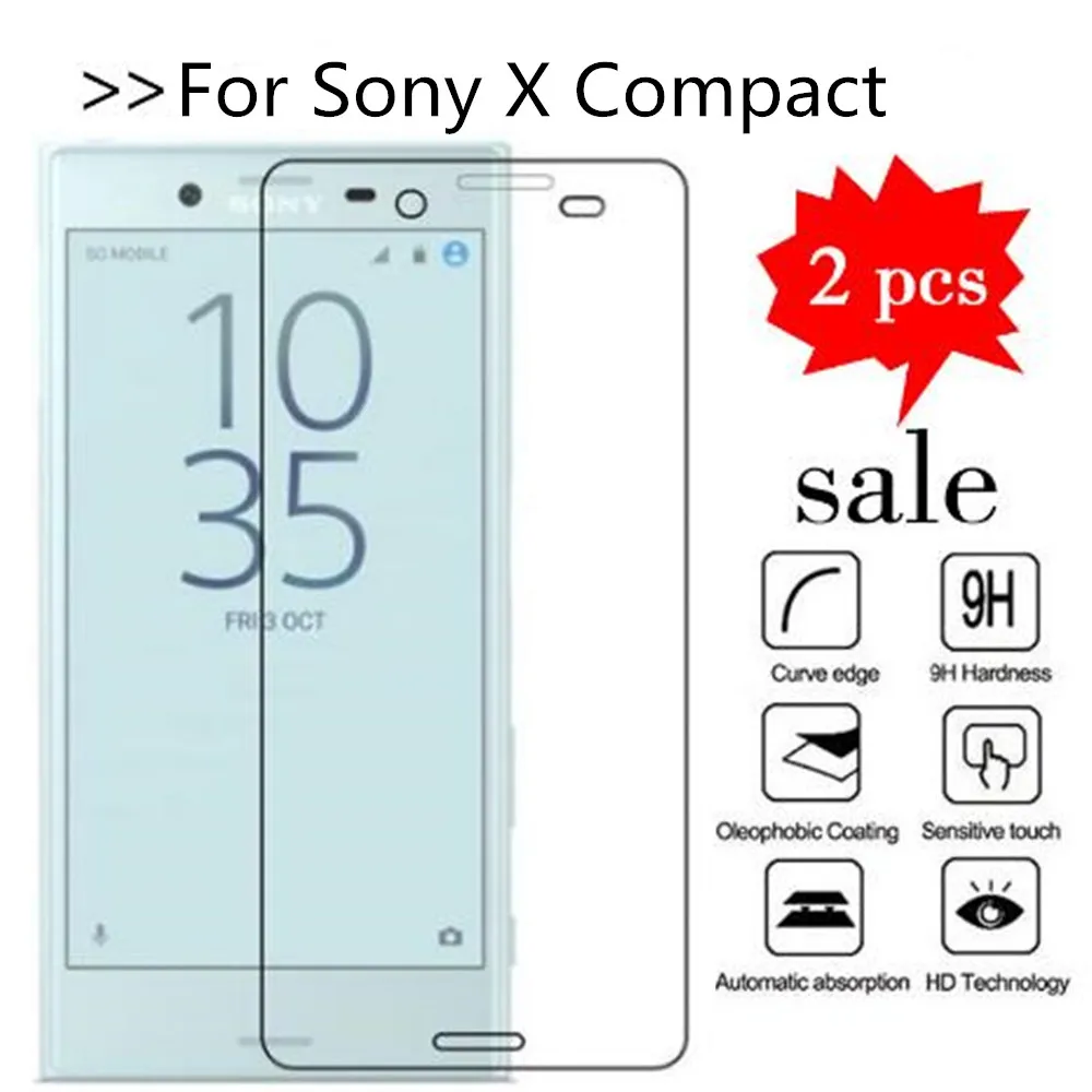 

2PCS Glass For Sony X Compact Screen Protector Tempered Glass For Sony Xperia X Compact / X Mini F5321 4.6" Protective Film