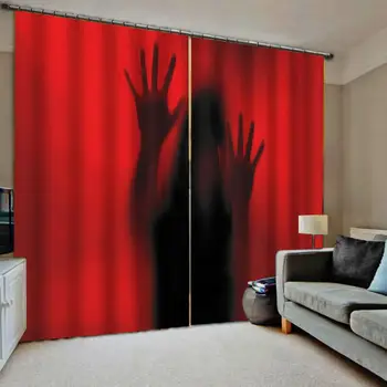 

Custom curtains Modern Home Decoration red curtains Beautiful Photo Fashion Customized 3D Curtains
