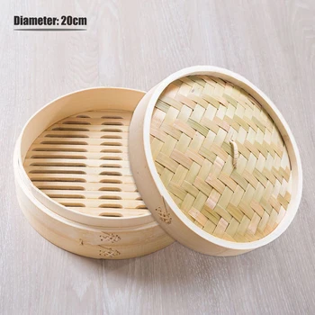 

Bamboo Steamer One Cage+One Cover Fish Rice Vegetable Basket Set Kitchen Cooking Tools Dumpling Steamer Steam Pot