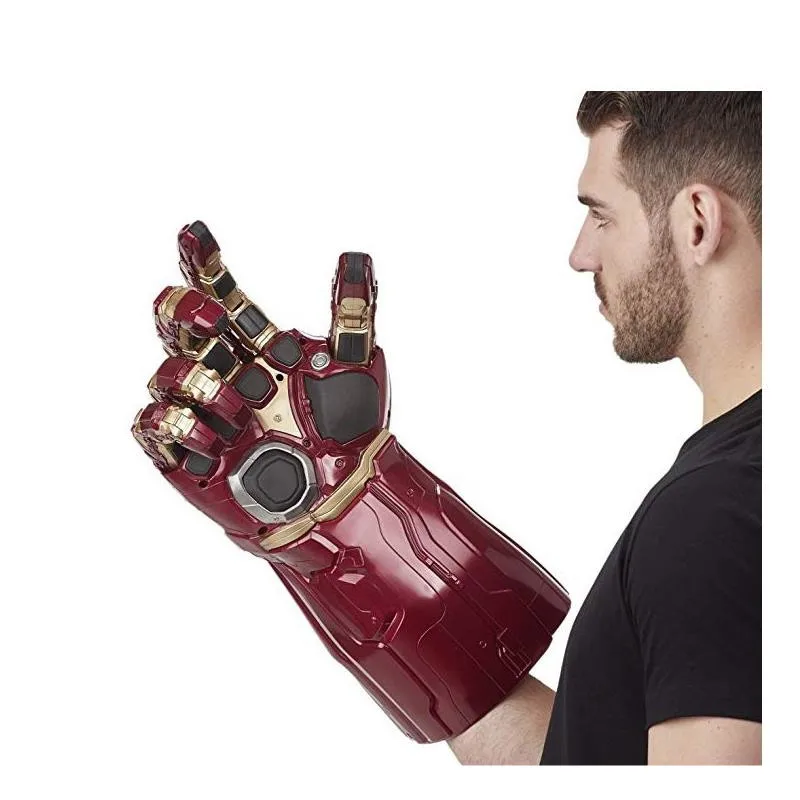 New Infinity Gauntlet The Avengers Superhero Iron Man Cosplay Gloves Thanos LED Glove PVC Snap Mittens Child Adult Halloween Toy