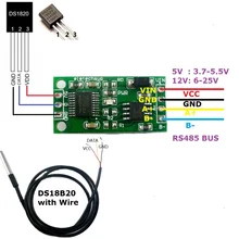 DS18B20 RS485 RS232 TTL Com UART capteur d'acquisition de température Modbus RTU pour Arduino PC PLC MCU(China)