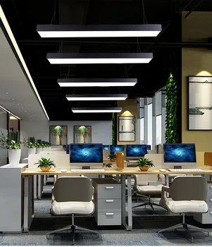 

20cm wide office chandelier modern minimalist LED strip lamp studio Internet cafe rectangular office lighting