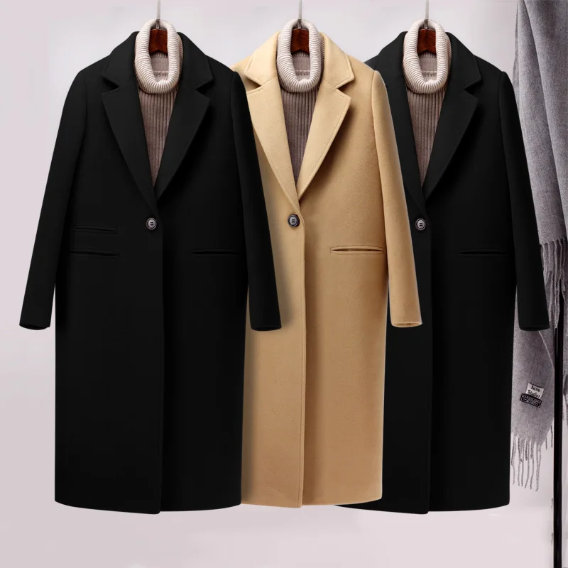 Зимнее пальто женское Новое поступление модное кашемировое шерстяное Женское пальто длинное утепленное теплое шерстяное пальто женское пальто