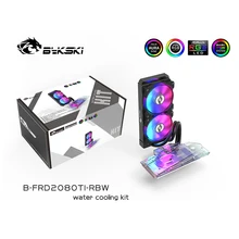 BYKSKI GPU su bloğu AMD Radeon için RT5700XT/RT5700 240mm radyatörlü 2 adet pompası pompası A-RGB led ışık GPU radyatör ısı emici