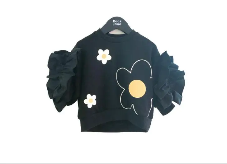 BLACK SWEATERS Ins/Популярные платья принцессы для девочек; свитеры; модная Роскошная Одежда для девочек; костюм принцессы; Рождественская одежда - Цвет: BLACK SWEATERS