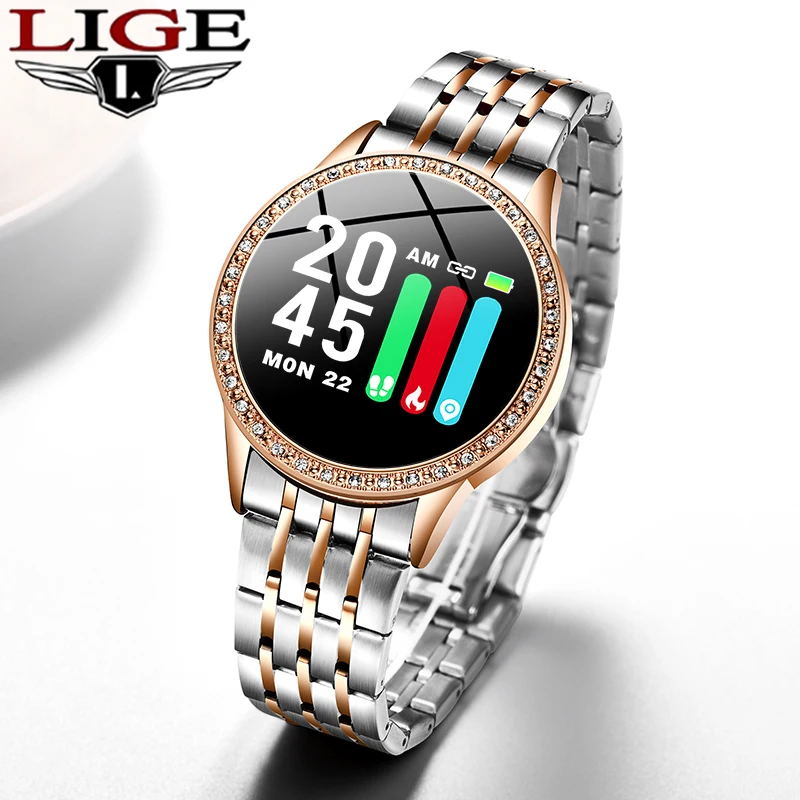 LIGE Smart Watch Women Fitness Tracker Waterproof Pedometer Heart Rate Blood Pressure Monitor For Android ios Sports smartwatch