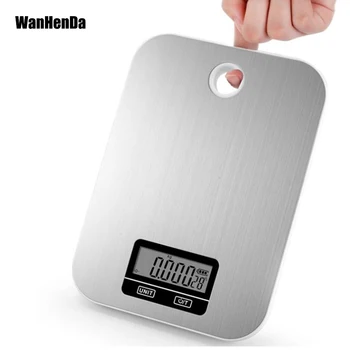 

Digital Kitchen Scale 5Kg/1g Stainless Steel Kitchen Electronic Scales High Accurate Food Baking Weigh Scales with wall hooks
