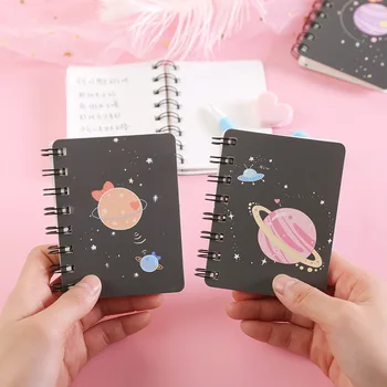

Mini portable Coil notebook Loose-leaf Notepad Dream sky print memo pad