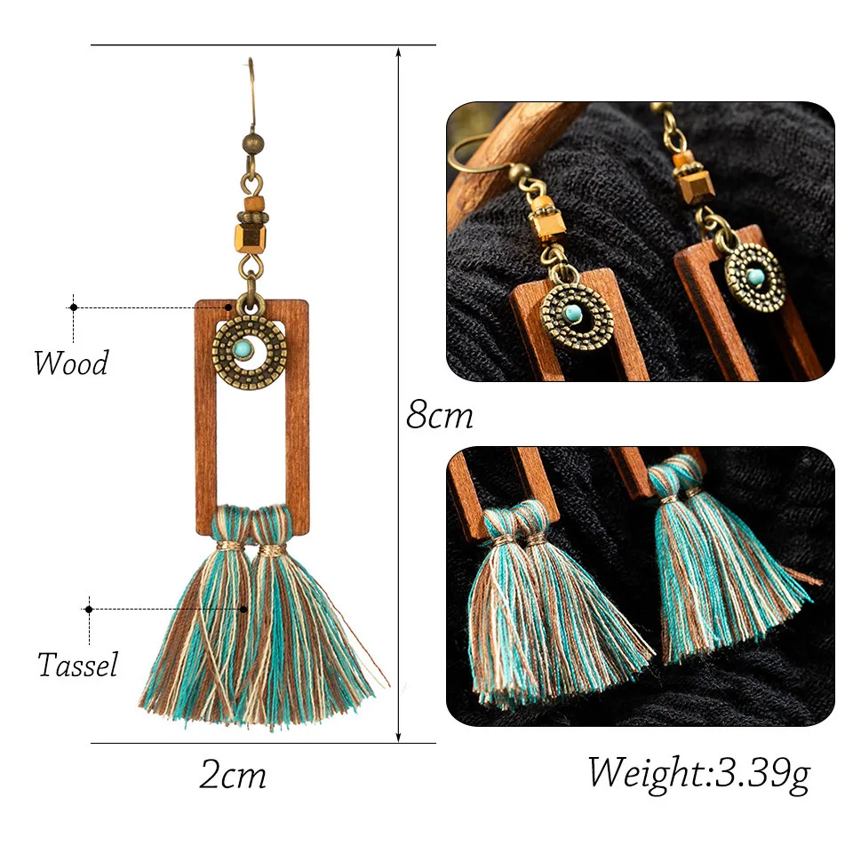 Exaggerated natural stones bead long tassel earrings 2020 New bohemian brincos bijoux Crystal dangle drop earrings women jewelry (39)