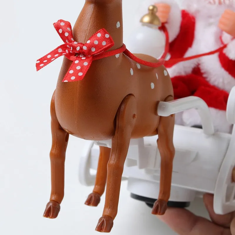 Рождественский фестиваль Стильная игрушка милый умный Санта Клаус с лосем пластиковая ткань движущийся голос люминесцентные Забавные