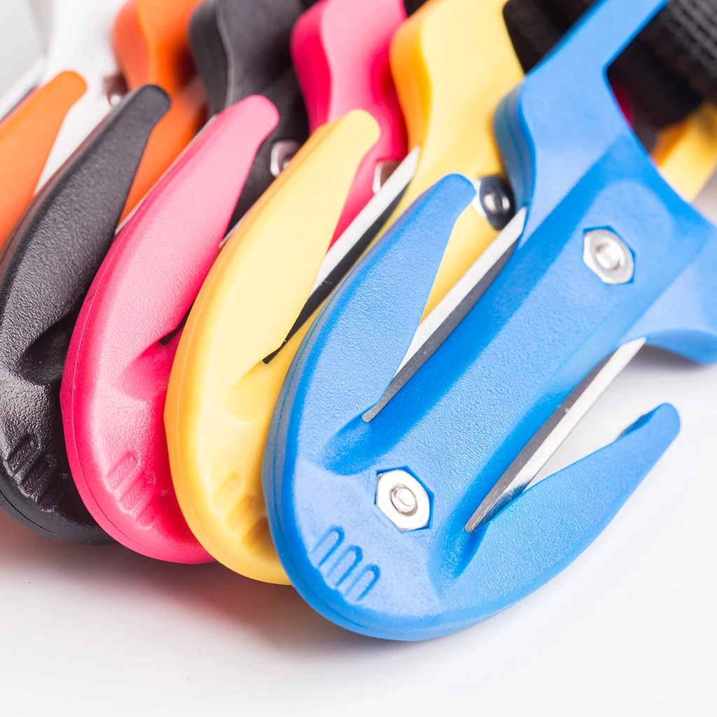 Scuba Diving Knife Dual Sides Dive Cable Line Rope Cutter Blade with Sheath Bag Snorkeling Safety Emergency Cutting Tool Blade