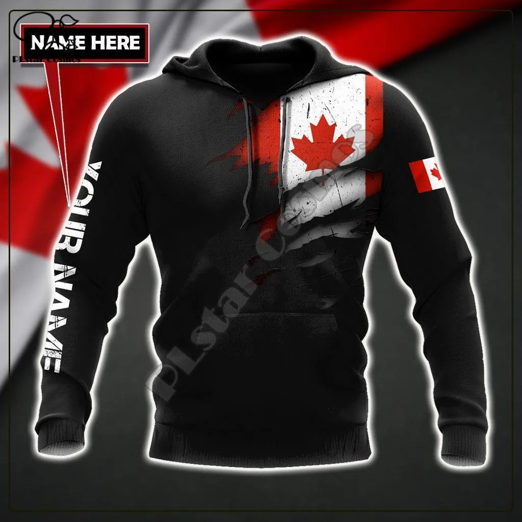 

PLstar Cosmos Canada Flag National Emblem 3D Printed Hoodies Sweatshirts Zip Hooded For Man/Woman Casual Streetwear Style-C10