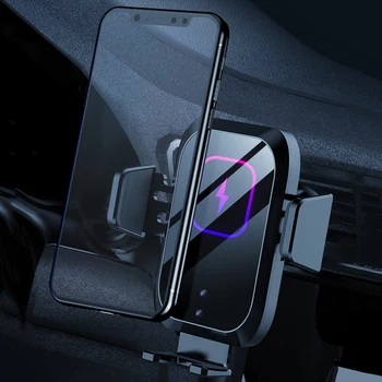 10ワットユニバーサルカーチーワイヤレス充電器周囲流動性ledランプ自動車スマートフォンラックサムスンS9 S10 huawei社のiphone xs × 8