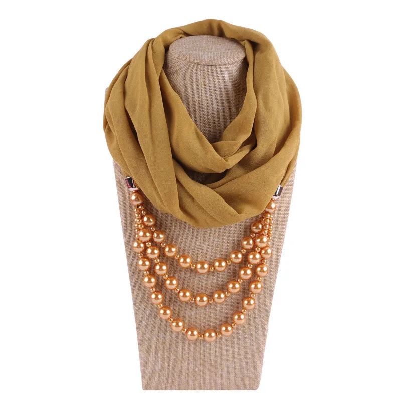 H3fba6535c8944d3d9baeb448ae360a9d6 Women Shawl Hijabs Pendant Necklace Scarf Women Solid Color Shawls Jewelry Scarf Female Stole Beach Trip Accessories Scarves Mallzona