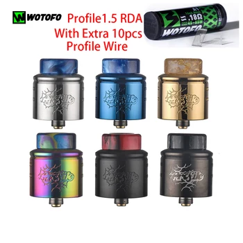 

Original Wotofo Profile 1.5 RDA Atomizer Vape 24mm E Cig With Extra 10pcs Profile Prebuilt Coil For 510 Pin Box Mod Vaporizer