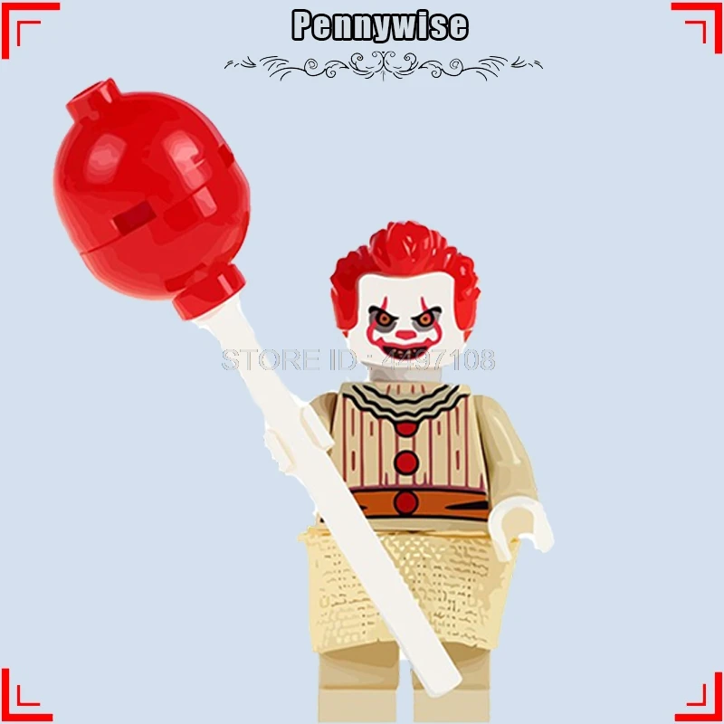 Фигурки странных вещей демогоргон Eleven Terror Movie Pennywise клоун создатель Technic строительные блоки Хэллоуин Рождественские игрушки - Цвет: Pennywise