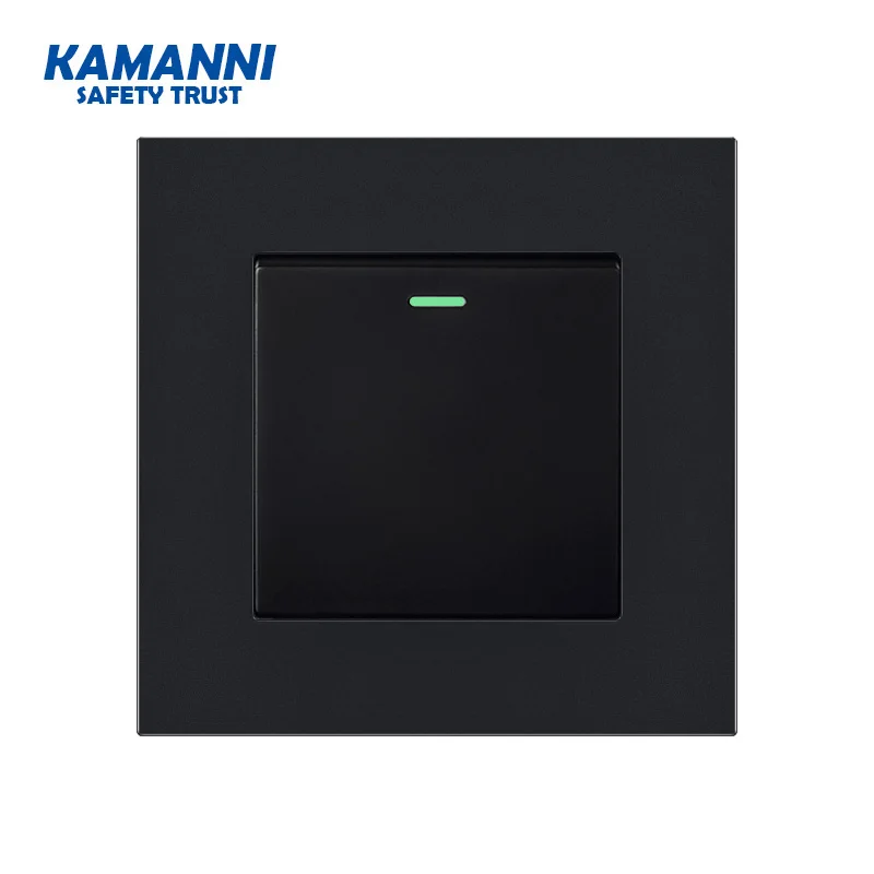 

Luxury smooth flame retardant panel button Recovery switch LED indicator control wall lighting light switch 1/2/3 gang 1/2 way