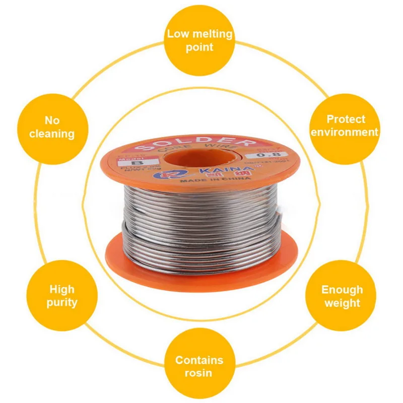 0,5/0,6/0,8/1,0mm 50/100g сварочная проволока рулон поток 2.0% 45FT свинцово-оловянные оловянный припой расплава канифольное ядро припой проволока r& d, новинка