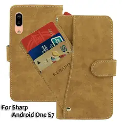 На Алиэкспресс купить чехол для смартфона leather wallet for sharp android one s7 case 5.5дюйм. flip fashion luxury front card slots cases cover business magnetic phone bags