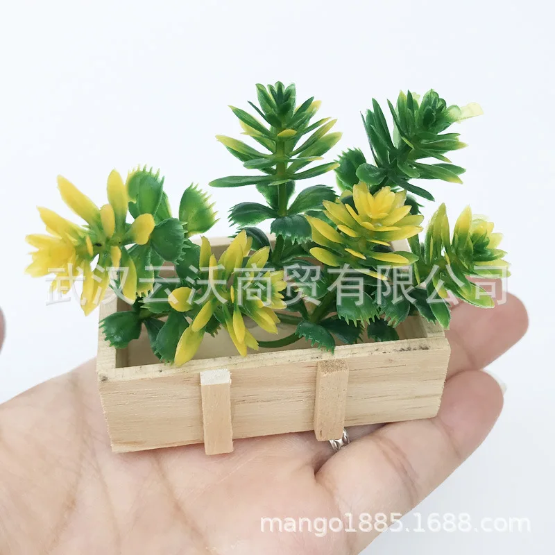 1: 6 кукольный домик мини мебель модель открытый сад деревянный ящик суккулент цветочный балкон цветы бассейна