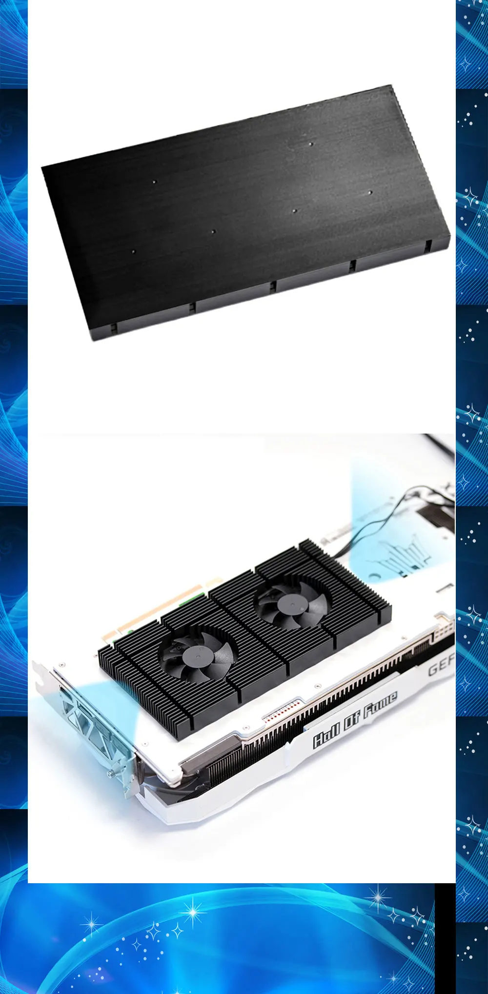 Gpu backplate radiador para rtx3090 3080 3070