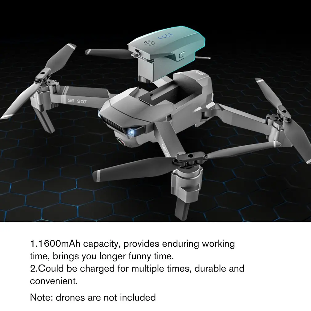 Запасная батарея для дрона, сменная литиевая батарея 7,4 В 1600 мАч, LI PO батарея для дрона SG907, Радиоуправляемый вертолет