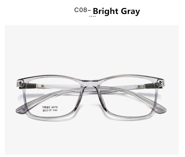 C8 Bright Gray 50-17-140 винтажная квадратная мужская оправа для очков, рецептурная Женская оправа для очков при близорукости, оправа для очков, оправа для очков для мужчин - Цвет оправы: C8 Bright Gray